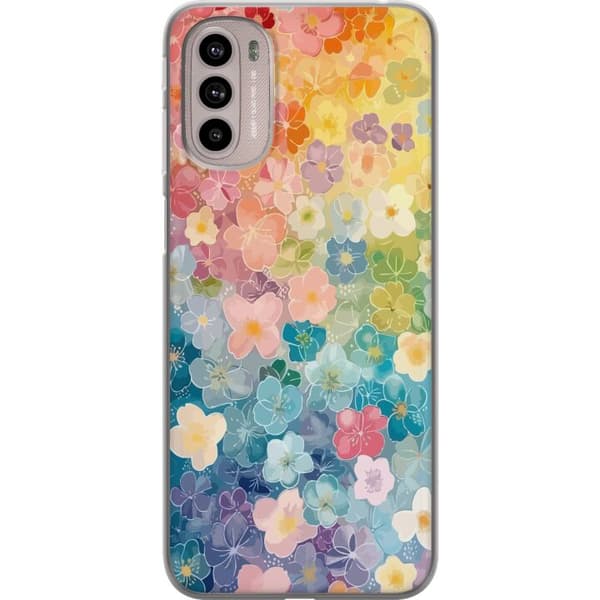 Motorola Moto G41 Gennemsigtig cover Små blomster