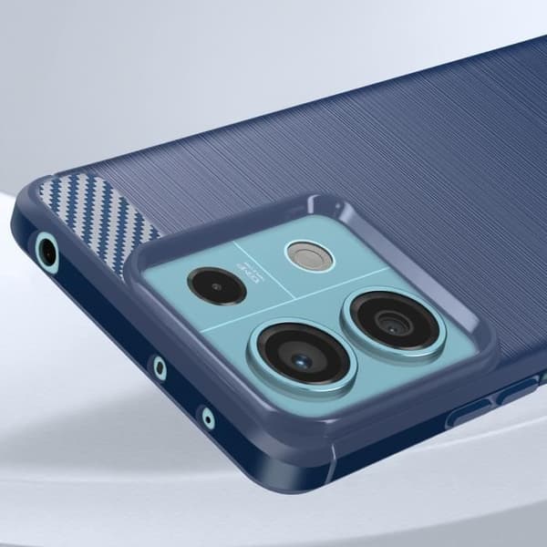 Fodral till Xiaomi Redmi Note 13 5G Flexible Carbon och Brushed Effect Blue