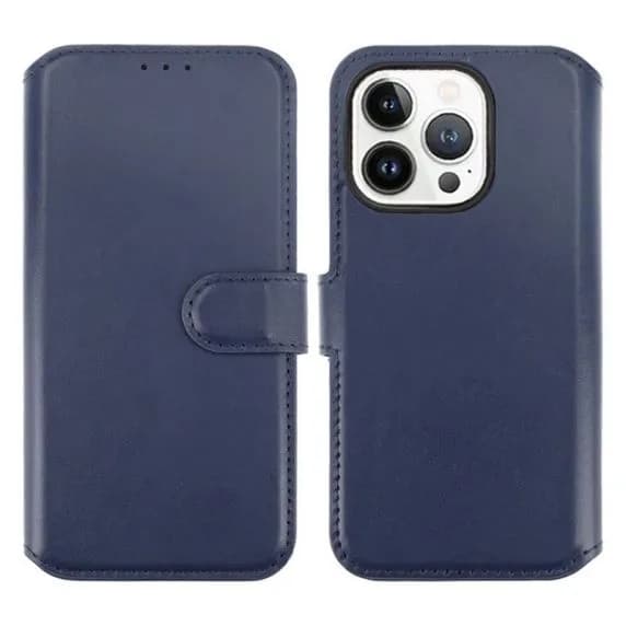 iPhone 15 Pro Max Plånboksfodral Läder Rvelon - Blå