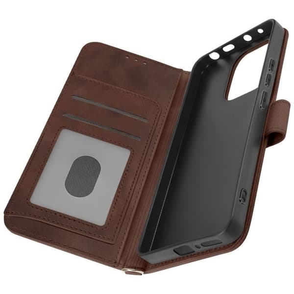 Flowers Case för Xiaomi Redmi Note 13 4G Plånbok Videostöd mörkbrun