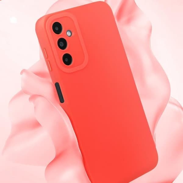 Fodral - AVIZAR - Samsung Galaxy A14 4G och 5G - Mjuk silikon - Röd - Förstärkt kamerakantskydd