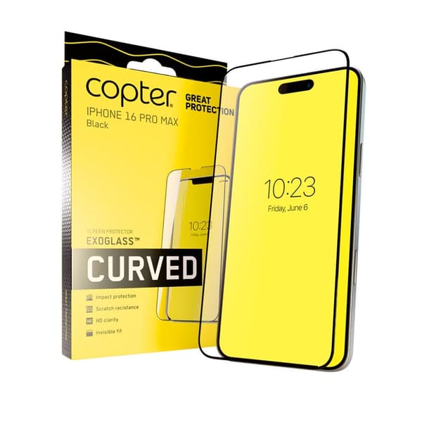 Copter iPhone 16 Pro Max Skærmbeskytter Exoglass Curved