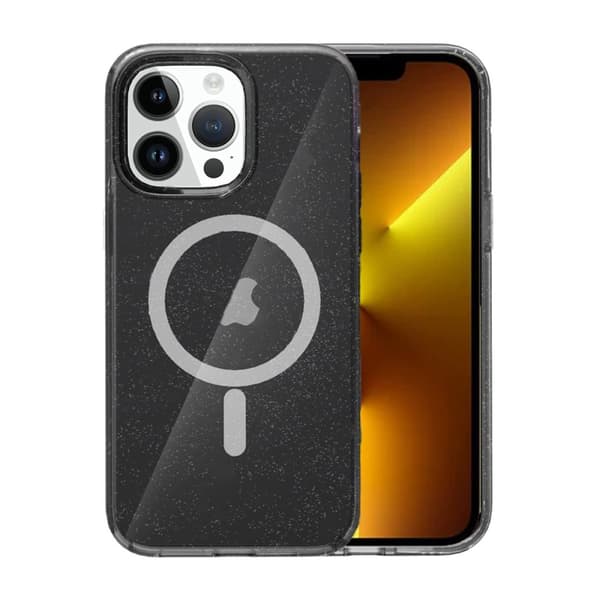 iPhone 13 Pro Mobilskal Glitter Magsafe - Svart