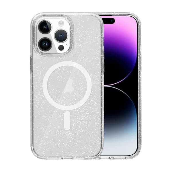 iPhone 15 Pro Max Mobilskal Glitter Magsafe - Transparent