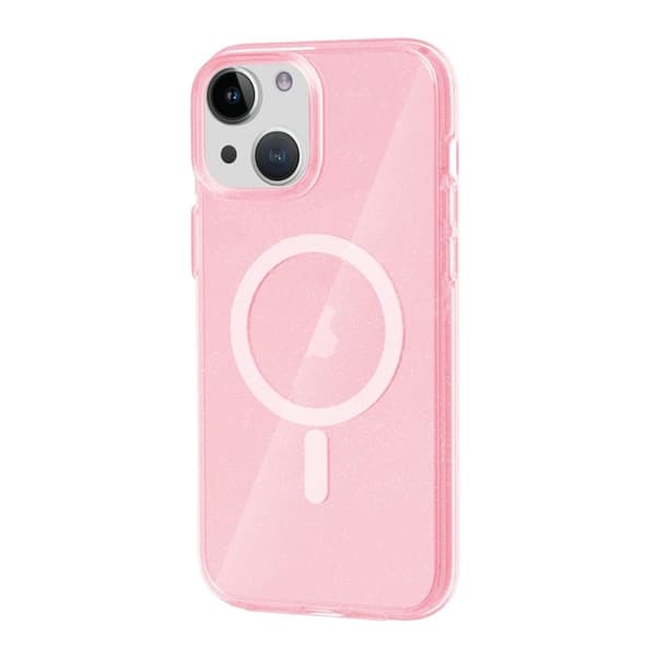 iPhone 15 Mobilskal Glitter Magsafe - Rosa
