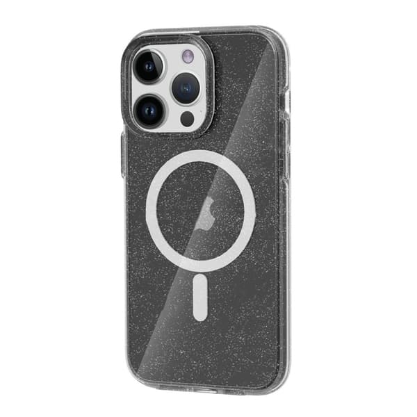 iPhone 14 Pro Mobilskal Glitter Magsafe - Svart