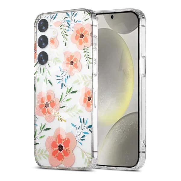 Samsung Galaxy S24 Plus Mobilskal Magnet - Blommor Rosa