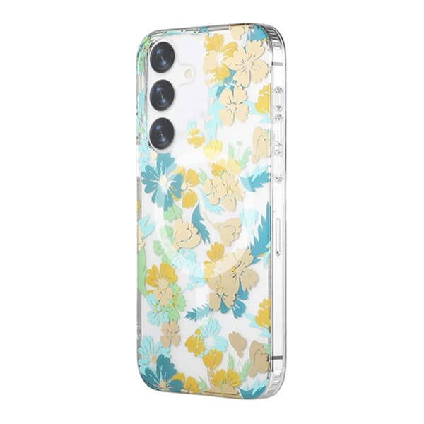 Samsung Galaxy S24 Plus Mobilskal Magnet - Blommor Turkos