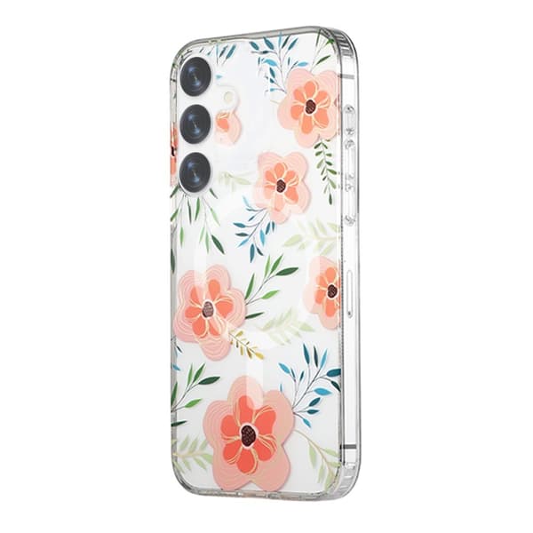 Samsung Galaxy S24 Mobilskal Magnet - Blommor Rosa
