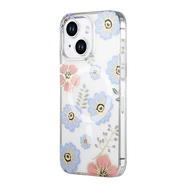 iPhone 14/15 Plus Mobilskal MagSafe - Blommor Röd/Blå