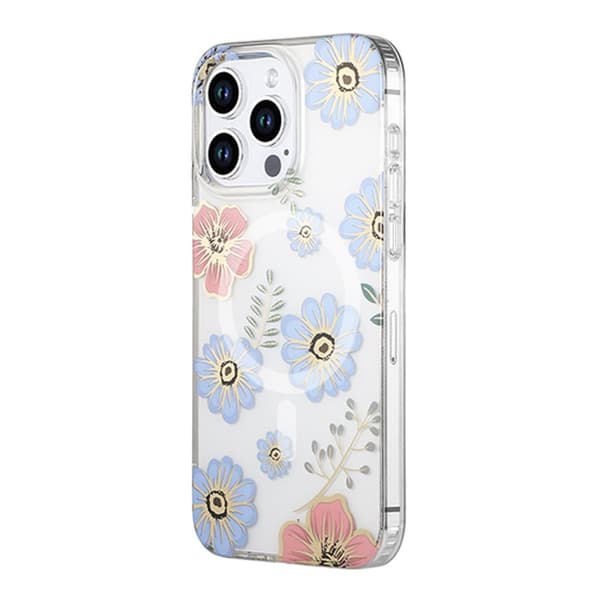 iPhone 14 Pro Mobilskal MagSafe - Blommor Röd/Blå