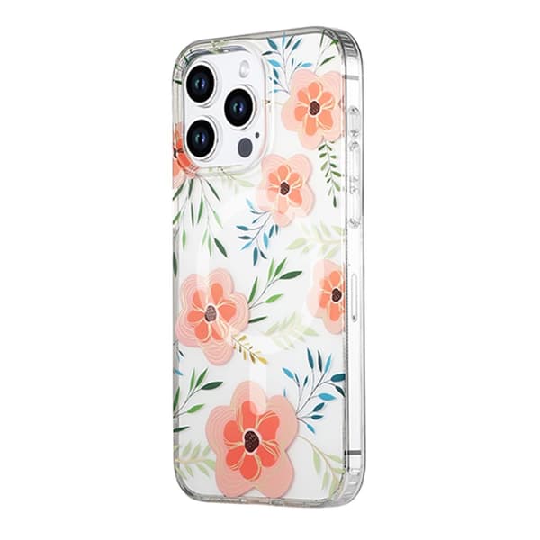 iPhone 13 Pro Mobilskal MagSafe - Blommor Rosa