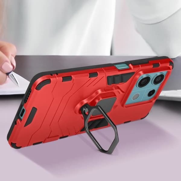 Fodral - AVIZAR - Xiaomi Redmi Note 13 5G - Bi-material - Stötsäker - Röd