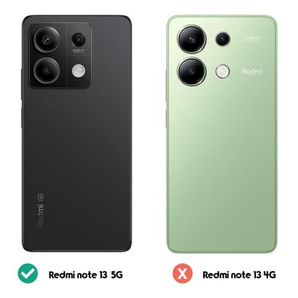 Fodral - AVIZAR - Xiaomi Redmi Note 13 5G - Bi-material - Stötsäker - Röd