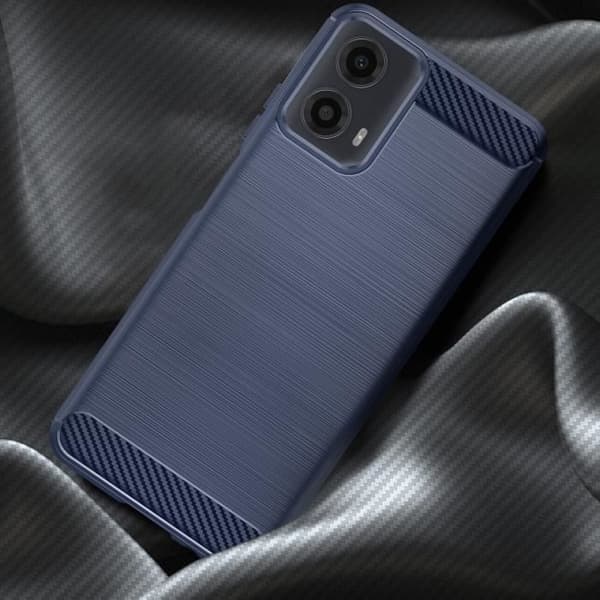 Fodral till Motorola Moto G34 5G Flexibelt kol och blått med borstad effekt