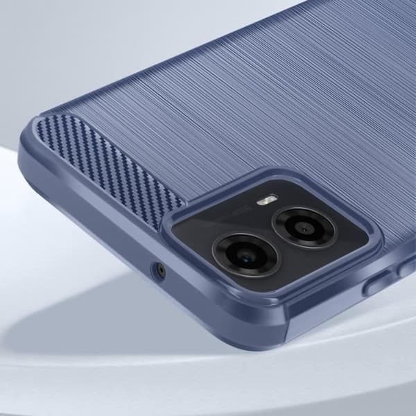 Fodral till Motorola Moto G34 5G Flexibelt kol och blått med borstad effekt