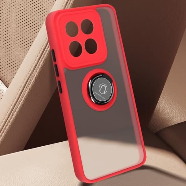 Fodral till Xiaomi 14 - AVIZAR - Video Support Ring - Röd - Stel - Slät - Metallisk finish