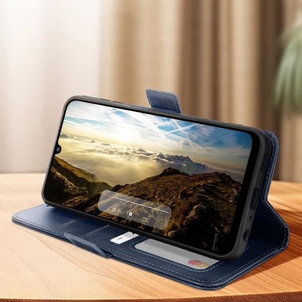 Fodral till Samsung A25 5G - AVIZAR - Kortlagringsflik Videostöd - Midnattsblå