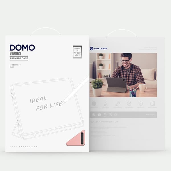 DUX DUCIS iPad Air 13 (M2/M3) Kotelo Domo Series Vaaleanpunainen