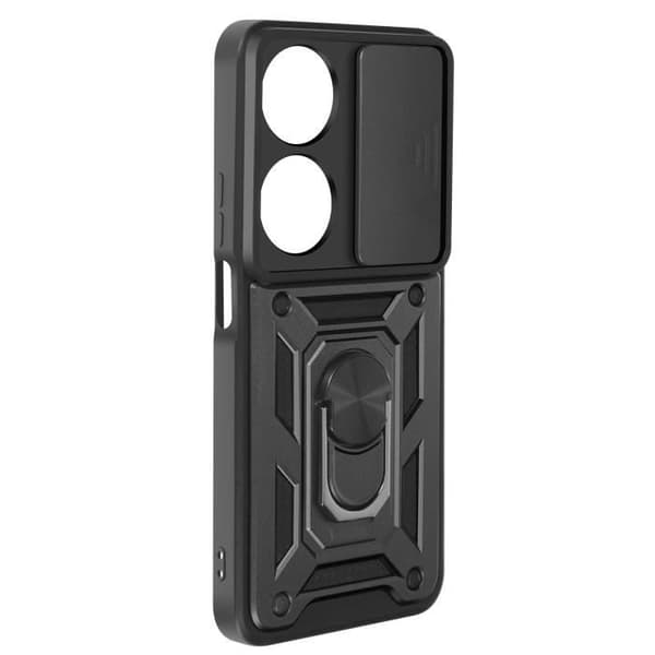 Fodral för Honor 90 Smart Ring Support Sliding Camera Cover Black