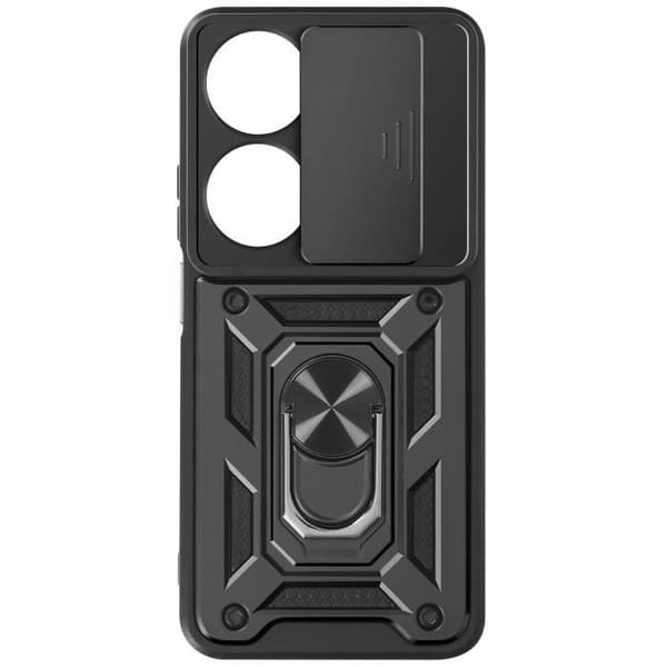 Fodral för Honor 90 Smart Ring Support Sliding Camera Cover Black