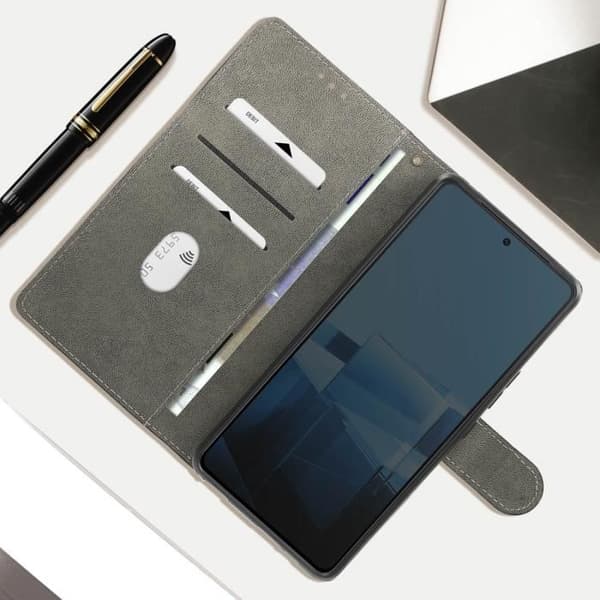 Fodral till Asus Zenfone 11 Ultra 5G - AVIZAR - Borstad effekt - Plånbok - Svart