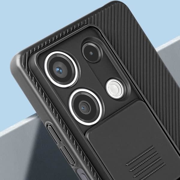 Fodral till Xiaomi Redmi Note 13 5G - NILLKIN - Camshield - Stötsäker - Skjut kameraskydd - Svart