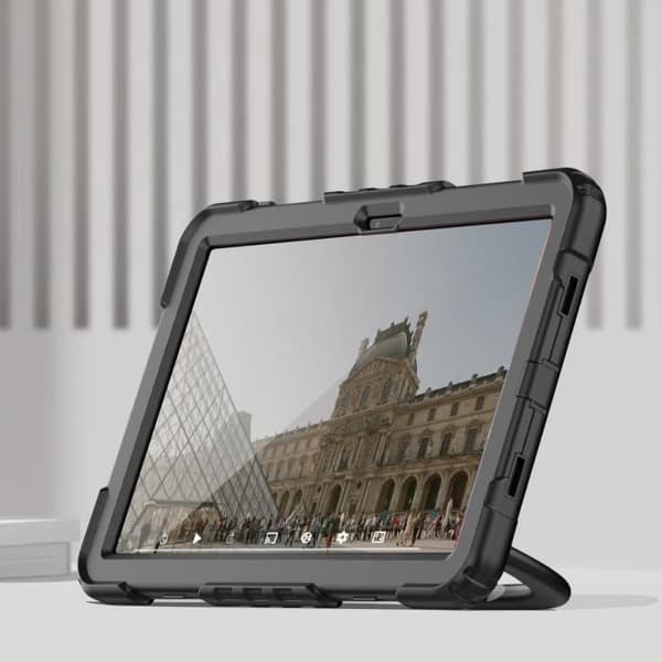 Stötsäkert fodral till Lenovo Tab M11 - AVIZAR - Handtag, stativ och rem - Svart