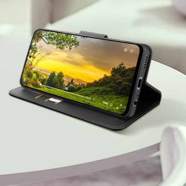 Fodral för Honor 90 Smart Flip Wallet Support Handledsrem Svart