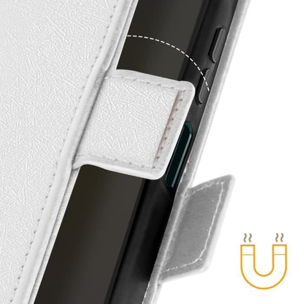 Fodral för Honor 90 Smart - AVIZAR - Korthållare och magnetisk flikstöd - Vit