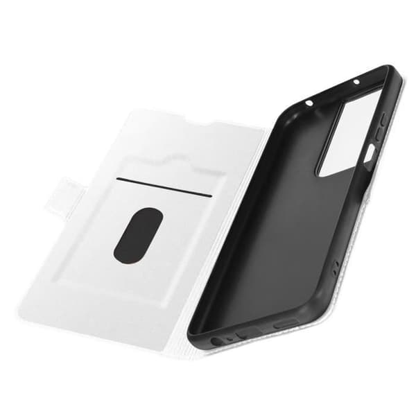 Fodral för Honor 90 Smart - AVIZAR - Korthållare och magnetisk flikstöd - Vit