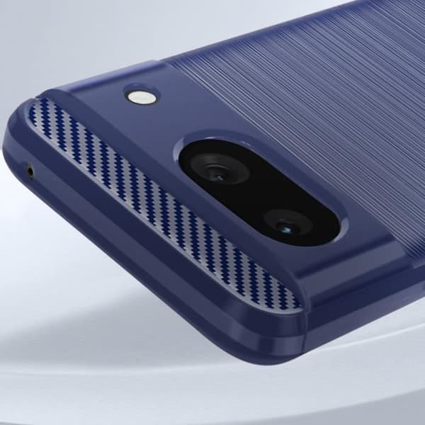Fodral till Google Pixel 8a - AVIZAR - Flexibelt kol och borstad effekt midnattsblå