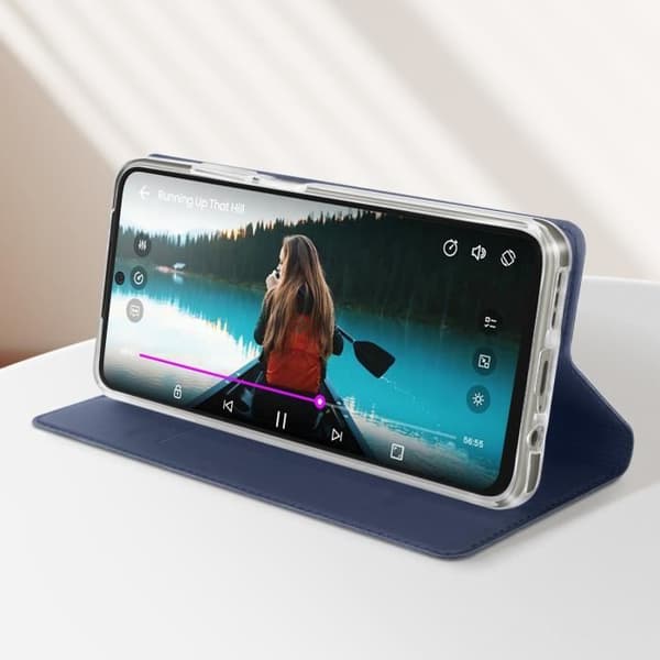 Fodral för Motorola Moto G34 - DUX DUCIS - Flip Card Hållare Video Support - Midnight Blue