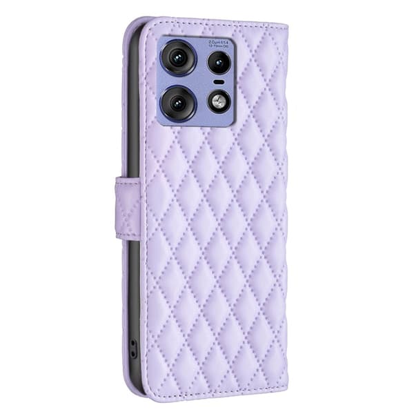 SKALO Motorola Edge 50 Pro 5G BINFEN COLOR Quiltat Plånbok - Lila