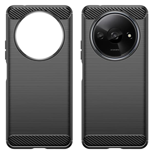 SKALO Xiaomi Redmi A3 Armor Carbon Stöttåligt TPU-skal