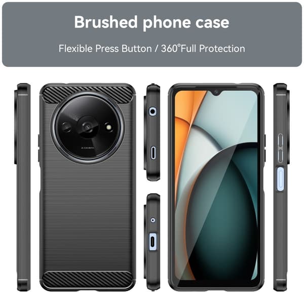 SKALO Xiaomi Redmi A3 Armor Carbon Stöttåligt TPU-skal