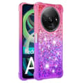 Pikkukuva 1 / 6: SKALO Xiaomi Redmi A3 Juoksuhiekka Glitter Sydämet TPU kuori - Pinkki-Violetti