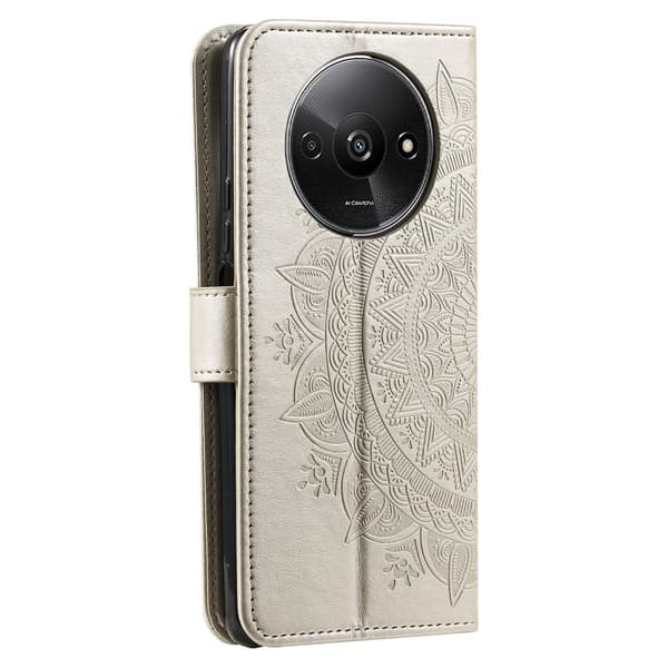 SKALO Xiaomi Redmi A3 Mandala Plånboksfodral - Guld