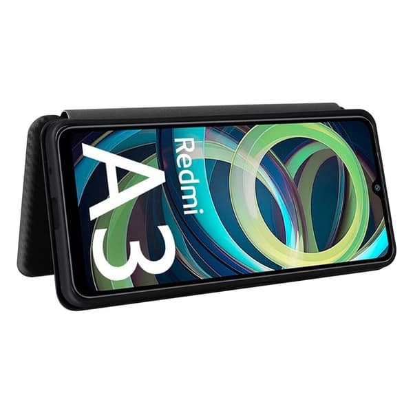 SKALO Xiaomi Redmi A3 Carbon Fiber Pungetui - Sort