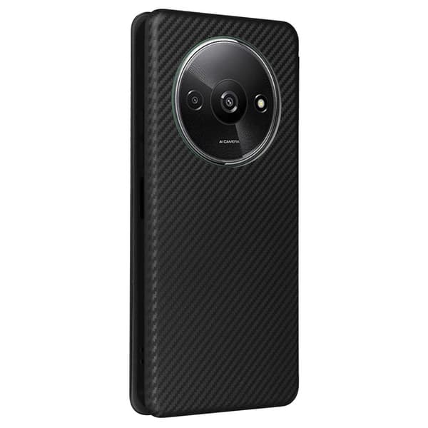 SKALO Xiaomi Redmi A3 Carbon Fiber Pungetui - Sort