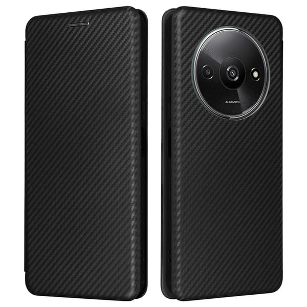 SKALO Xiaomi Redmi A3 Carbon Fiber Pungetui - Sort