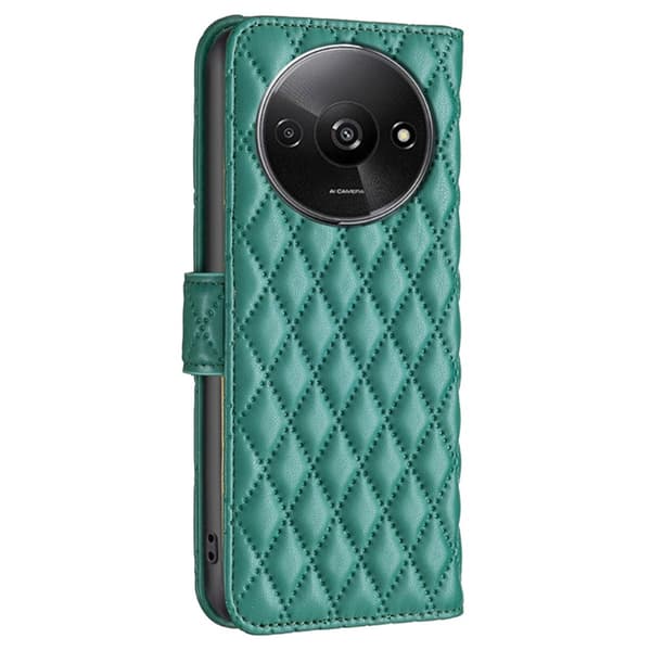 SKALO Xiaomi Redmi A3 BINFEN COLOR Tikattu Lompakko - Vihreä
