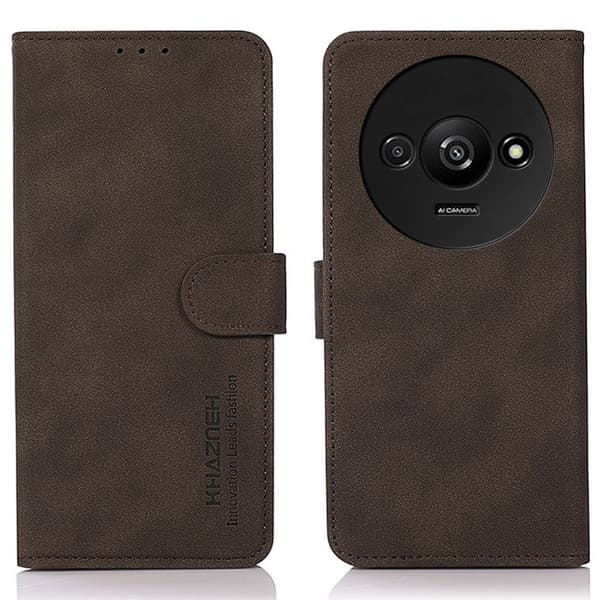SKALO Xiaomi Redmi A3 KHAZNEH Plånboksfodral i PU-Läder - Brun