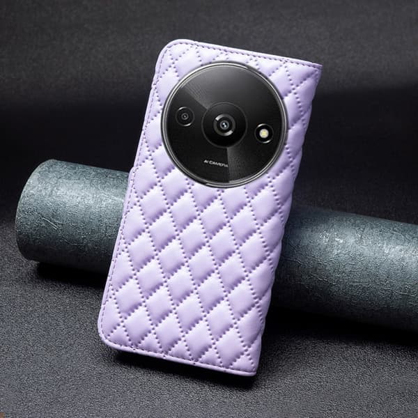SKALO Xiaomi Redmi A3 BINFEN COLOR Quiltat Plånbok - Lila