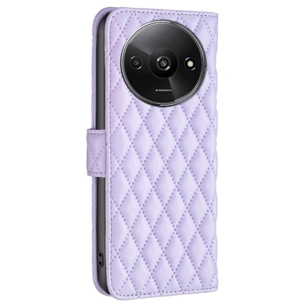 SKALO Xiaomi Redmi A3 BINFEN COLOR Quiltat Plånbok - Lila