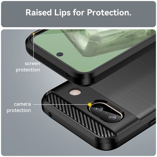 SKALO Google Pixel 8a Armor Carbon Stöttåligt TPU-skal