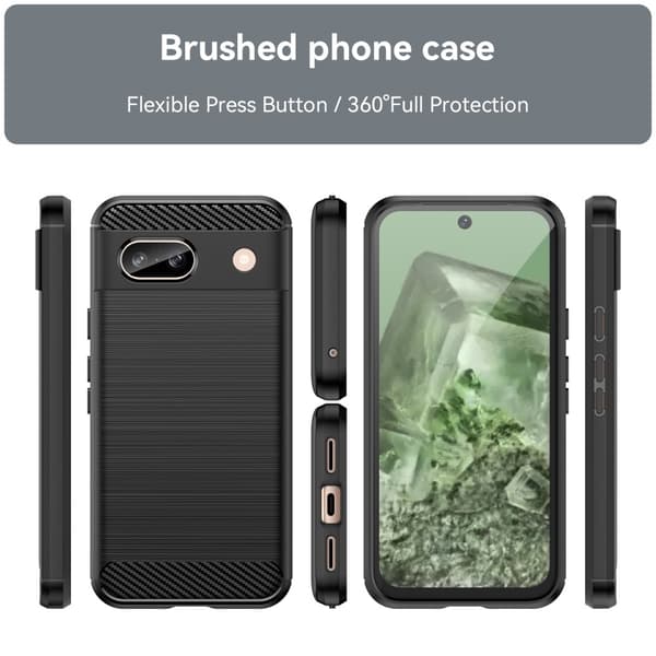 SKALO Google Pixel 8a Armor Carbon Stöttåligt TPU-skal