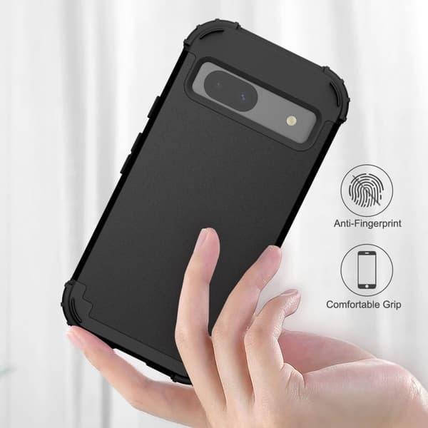 SKALO Google Pixel 8a Shockproof Armor Hybrid Skal - Svart