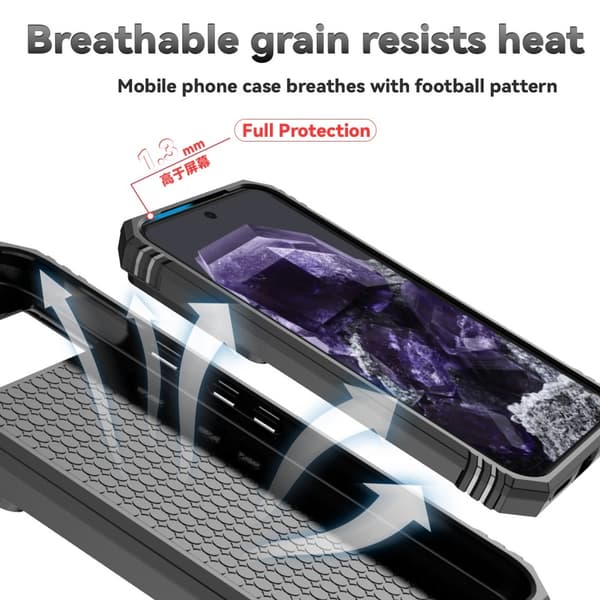 SKALO Google Pixel 8a Armor Hybrid Metallring Kameraslider - Svart