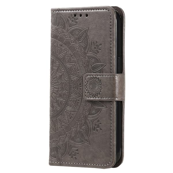 SKALO Google Pixel 8a Mandala lompakkokotelo - Harmaa